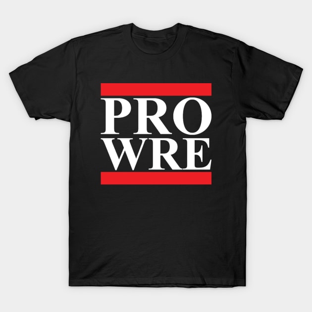 Pro Wrestling (abbreviated white stacked lines) (Pro Wrestling) T-Shirt by wls